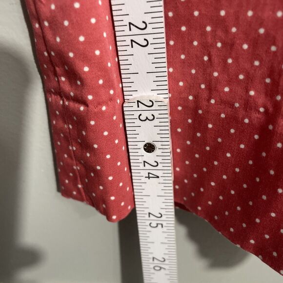 Talbots Women’s 12 Pink Polka Dot Crop Pants Straight Leg Polished Prep - Picture 6 of 12